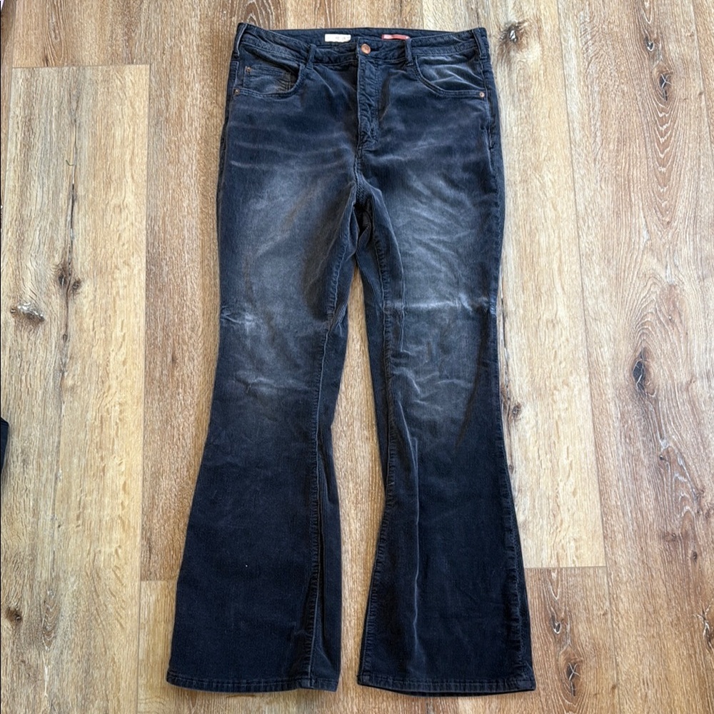 Pilcro Black Flare Wide Leg Jeans